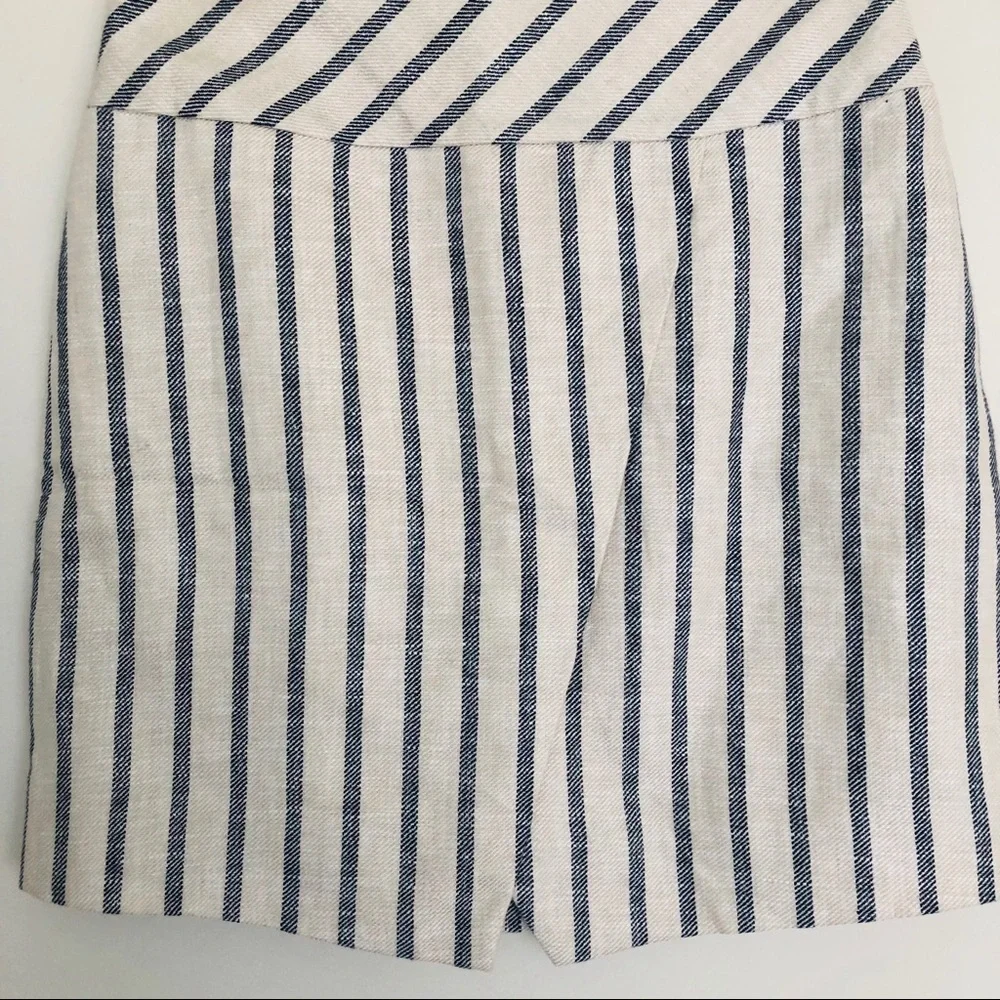 NWT J. Crew Split Striped Asymmetrical Skirt White & Blue - Picture 4 of 7